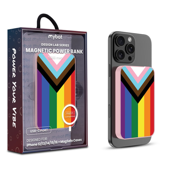 MyBat Design Lab 5000mAh Magnetic Wireless Power Bank - Pink - LGBTQ+ Flag - MPBBAT133-PK-034-1.jpg