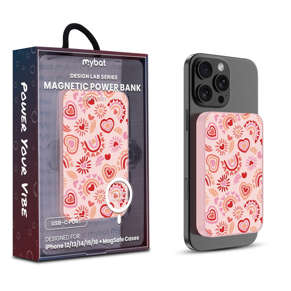 MyBat Design Lab 5000mAh Magnetic Wireless Power Bank - Pink - Beaming Love - MPBBAT133-PK-095-1.jpg