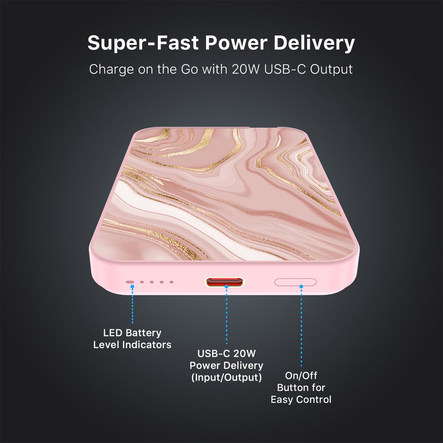 MyBat Design Lab 5000mAh Magnetic Wireless Power Bank - Pink - Pink Marble - MPBBAT133-PK-107-7.jpg