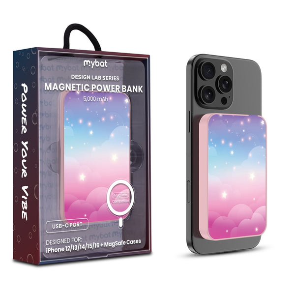 MyBat Design Lab 5000mAh Magnetic Wireless Power Bank - Pink - Clouds & Stars - MPBBAT133-PK-110-1.jpg