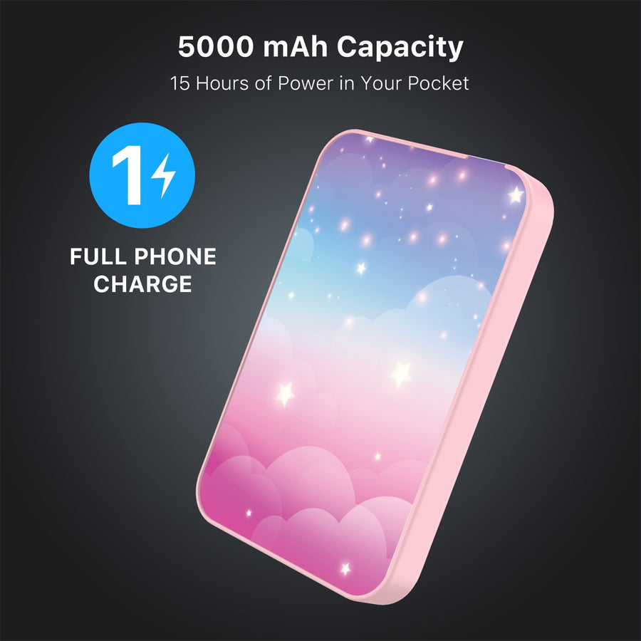 MyBat Design Lab 5000mAh Magnetic Wireless Power Bank - Pink - Clouds & Stars - MPBBAT133-PK-110-8.jpg