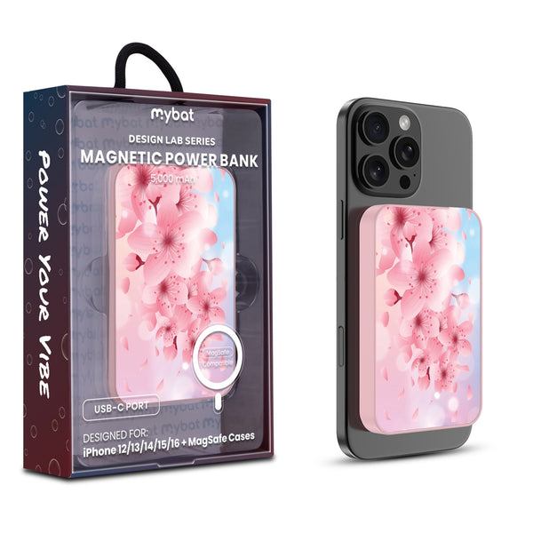 MyBat Design Lab 5000mAh Magnetic Wireless Power Bank - Pink - Cherry Blossoms - MPBBAT133-PK-131-1.jpg