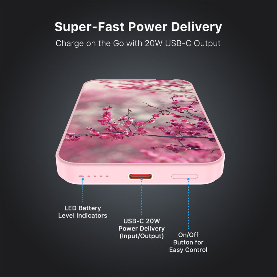 MyBat Design Lab 5000mAh Magnetic Wireless Power Bank - Pink - Sakura Blooms - MPBBAT133-PK-132-7.jpg