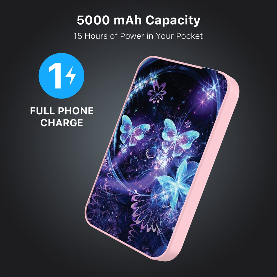 MyBat Design Lab 5000mAh Magnetic Wireless Power Bank - Pink - Butterfly Magic - MPBBAT133-PK-164-8.jpg