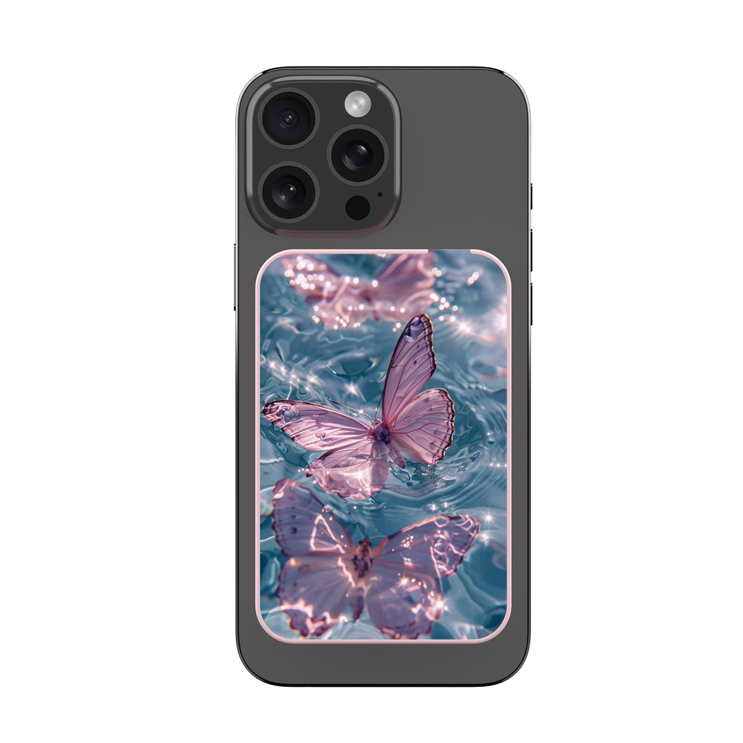 MyBat Design Lab 5000mAh Magnetic Wireless Power Bank - Pink - Floating Butterflies - MPBBAT133-PK-180-3.jpg
