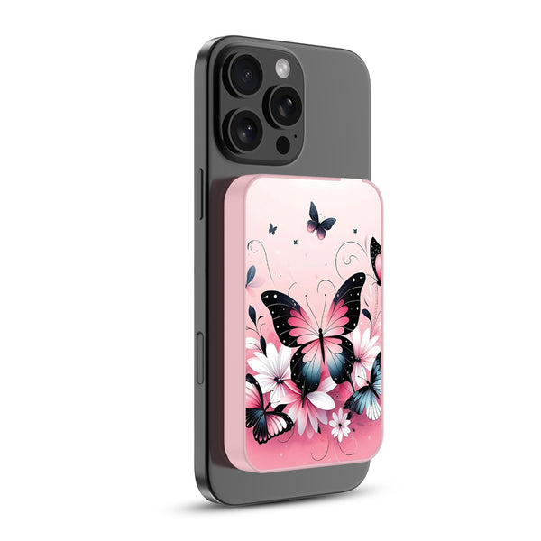 MyBat Design Lab 5000mAh Magnetic Wireless Power Bank - Pink - Butterfly Bouquet - MPBBAT133-PK-184-2.jpg