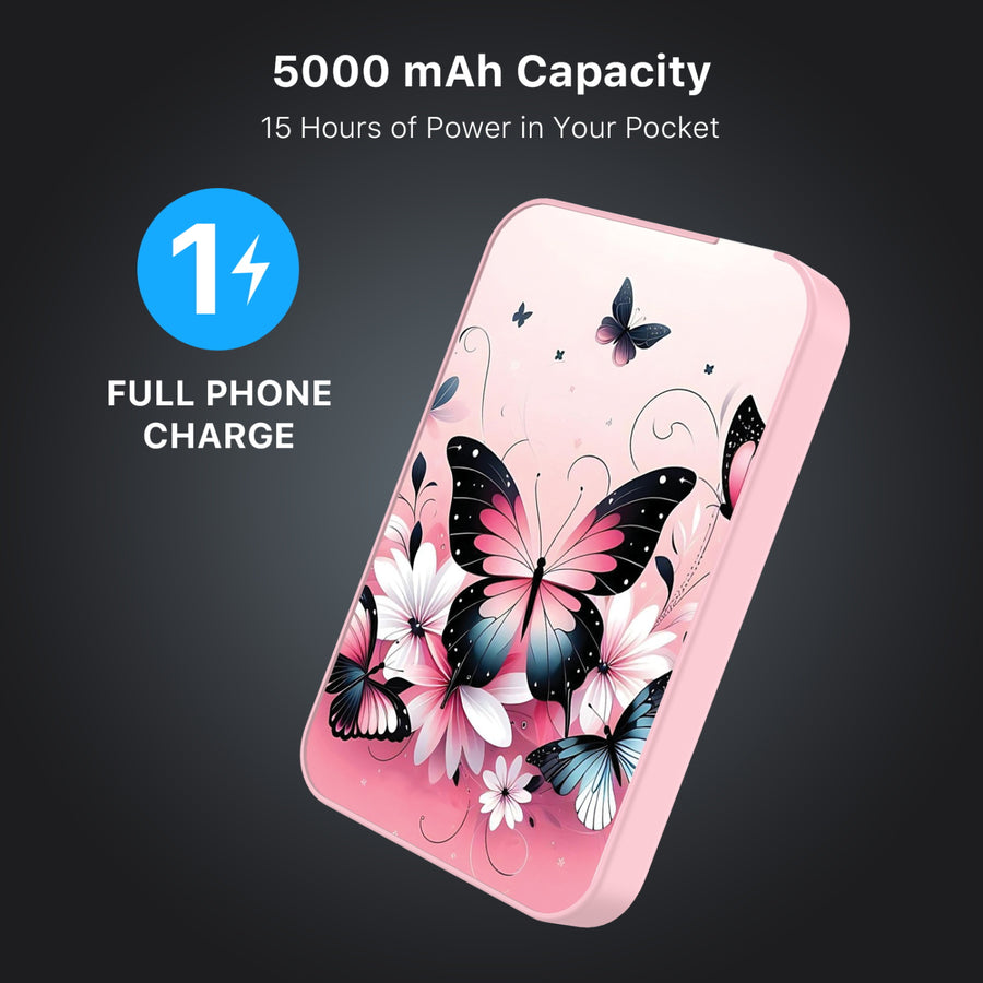 MyBat Design Lab 5000mAh Magnetic Wireless Power Bank - Pink - Butterfly Bouquet - MPBBAT133-PK-184-8.jpg
