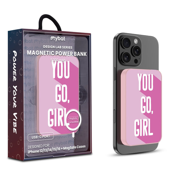MyBat Design Lab 5000mAh Magnetic Wireless Power Bank - Pink - You Go, Girl - MPBBAT133-PK-203-1.jpg