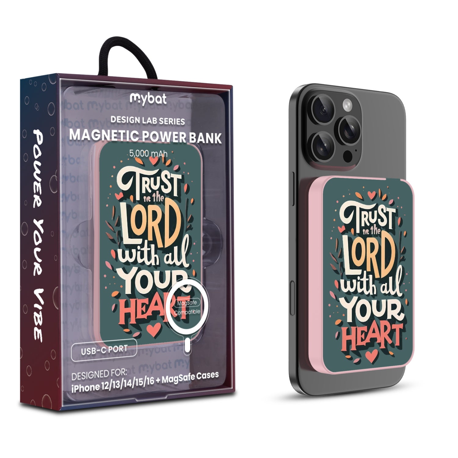 MyBat Design Lab 5000mAh Magnetic Wireless Power Bank - Pink - Trust the Lord - MPBBAT133-PK-350-1.jpg
