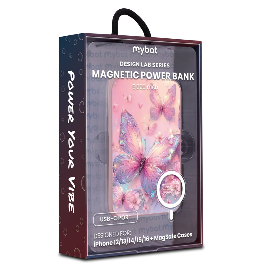 MyBat Design Lab 5000mAh Magnetic Wireless Power Bank - Pink - Pink Butterflies - MPBBAT133-PK-361-9.jpg