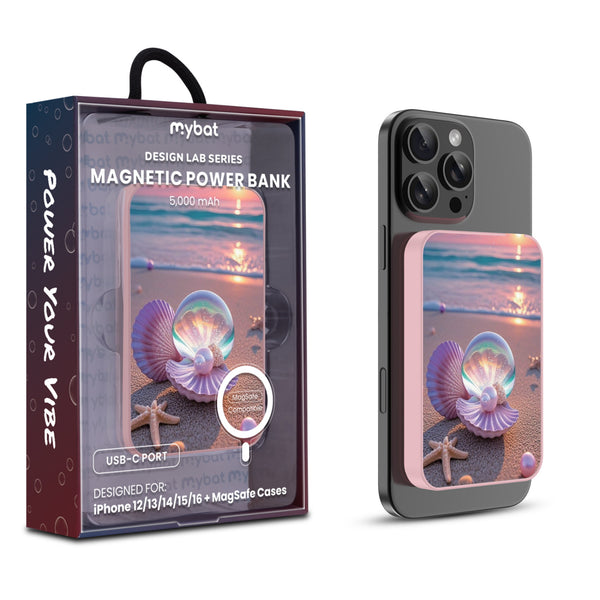 MyBat Design Lab 5000mAh Magnetic Wireless Power Bank - Pink - Seashell Beach - MPBBAT133-PK-374-1.jpg
