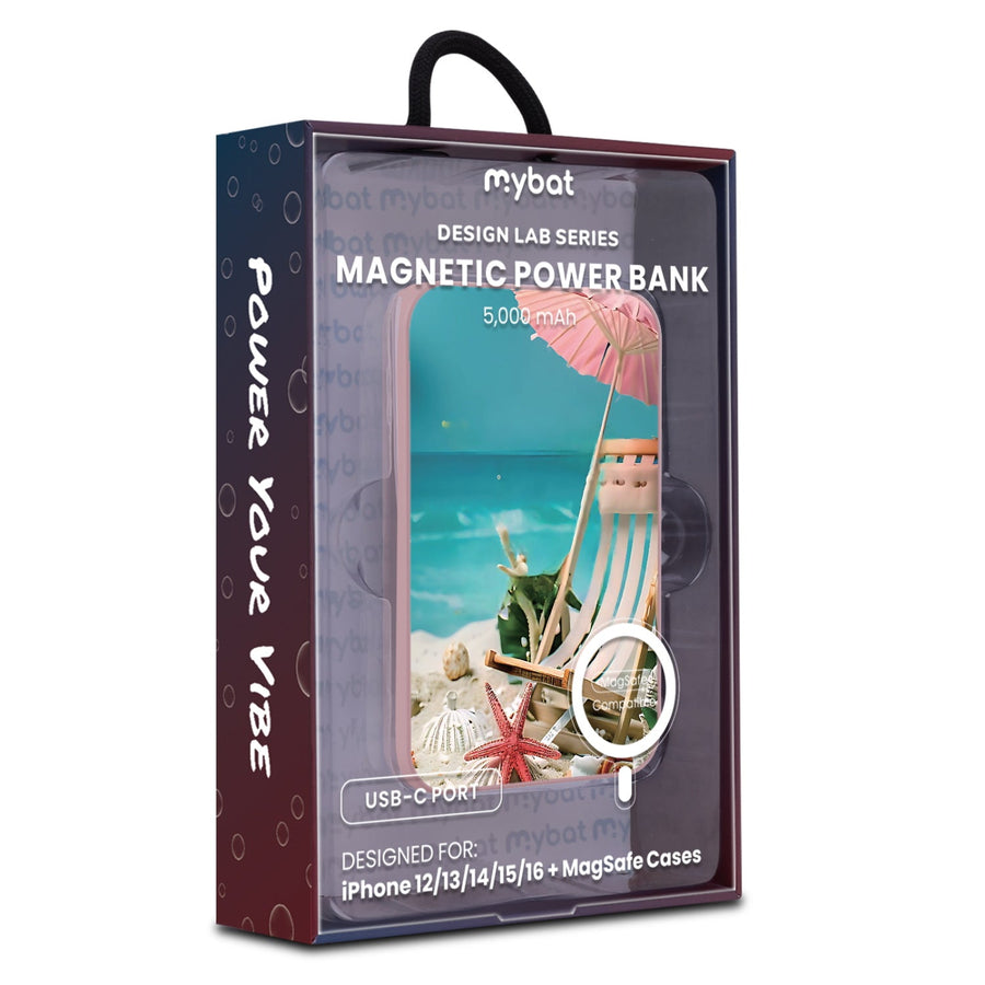 MyBat Design Lab 5000mAh Magnetic Wireless Power Bank - Pink - Sandy Shore