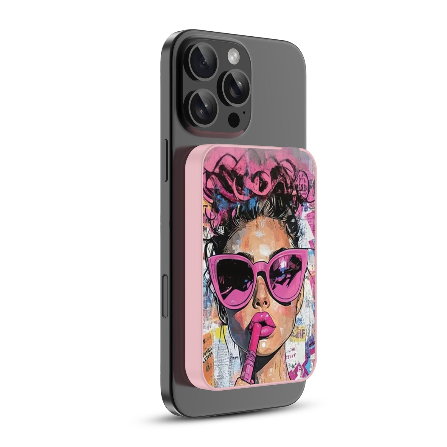 MyBat Design Lab 5000mAh Magnetic Wireless Power Bank - Pink - Graffiti Girl - MPBBAT133-PK-383-2.jpg