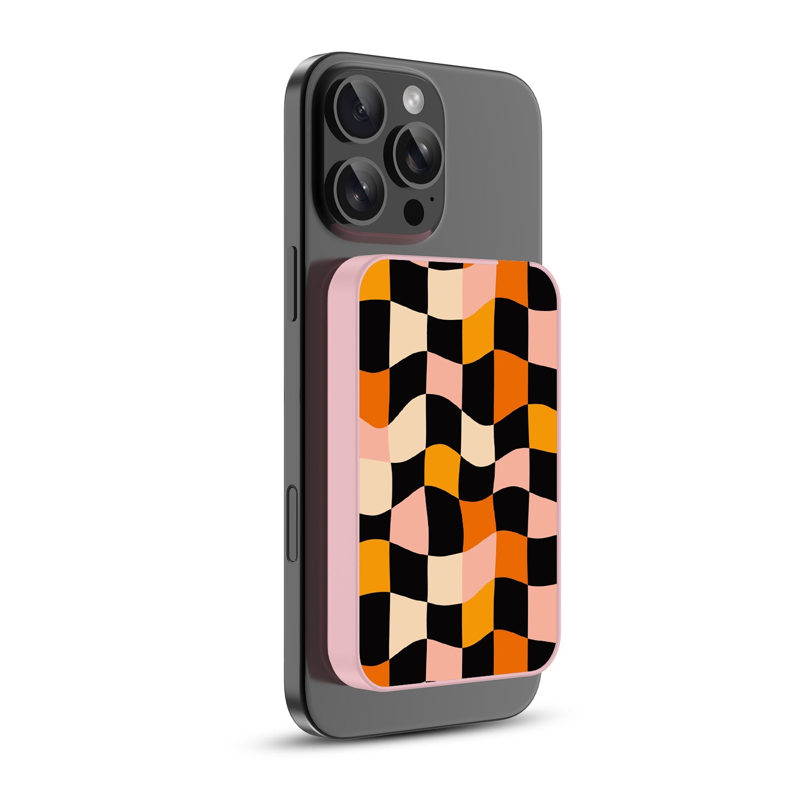 MyBat Design Lab 5000mAh Magnetic Wireless Power Bank - Pink - Groovy Check - MPBBAT133-PK-448-2.jpg