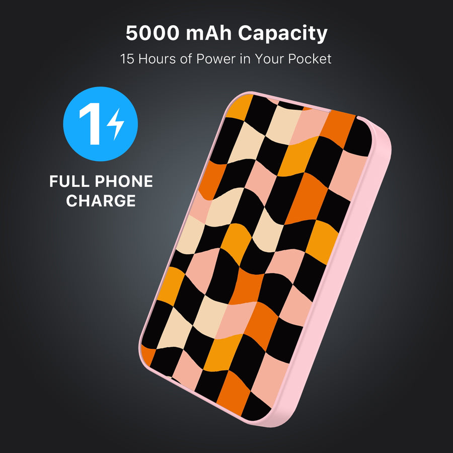 MyBat Design Lab 5000mAh Magnetic Wireless Power Bank - Pink - Groovy Check - MPBBAT133-PK-448-8.jpg