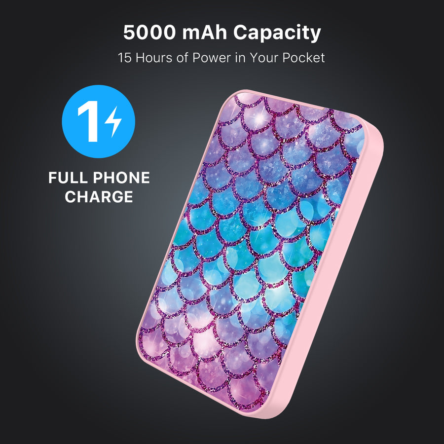 MyBat Design Lab 5000mAh Magnetic Wireless Power Bank - Pink - Mermaid Scales - MPBBAT133-PK-458-8.jpg