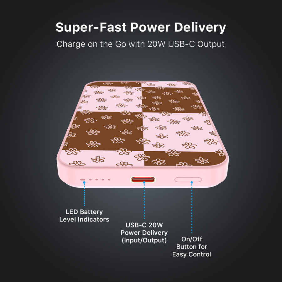 MyBat Design Lab 5000mAh Magnetic Wireless Power Bank - Pink - Flower Patches - MPBBAT133-PK-484-7.jpg