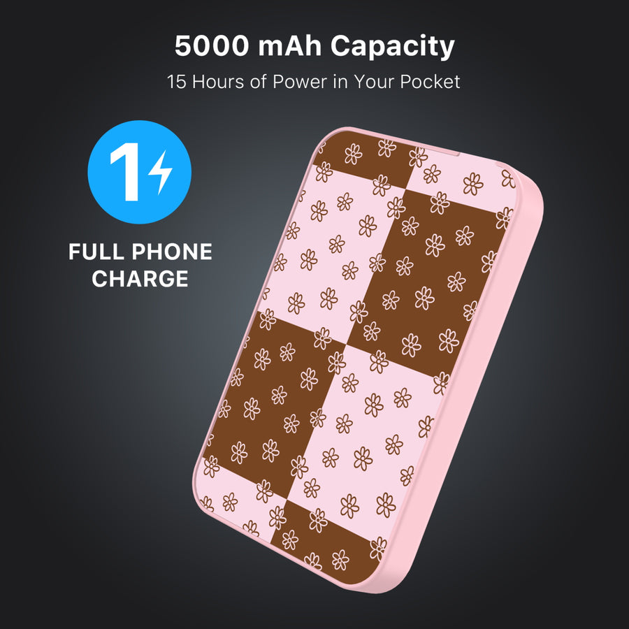 MyBat Design Lab 5000mAh Magnetic Wireless Power Bank - Pink - Flower Patches - MPBBAT133-PK-484-8.jpg