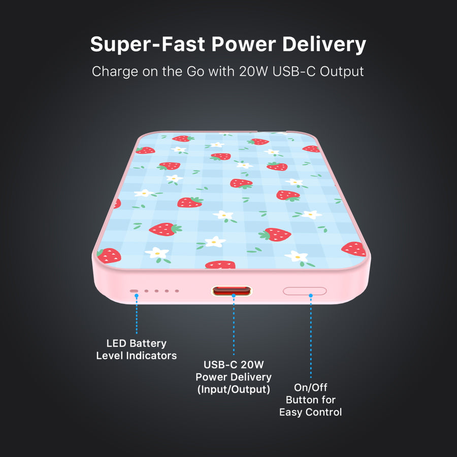 MyBat Design Lab 5000mAh Magnetic Wireless Power Bank - Pink – Sweet Strawberry - MPBBAT133-PK-525-6.JPG