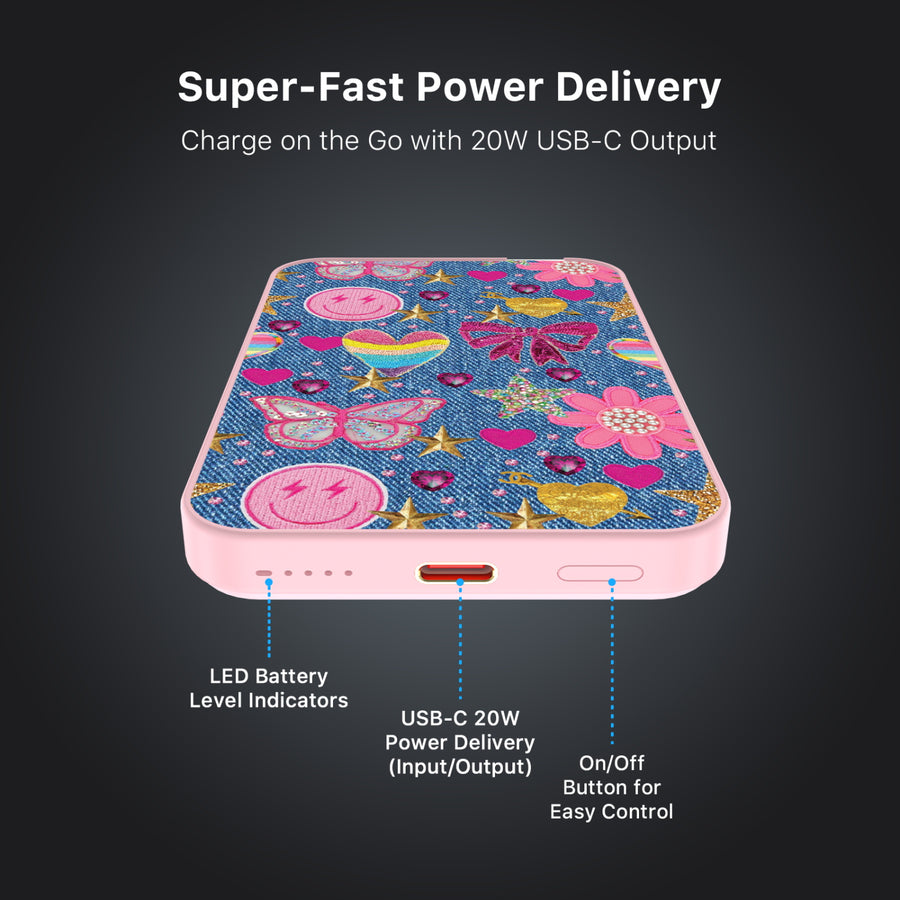 MyBat Design Lab 5000mAh Magnetic Wireless Power Bank - Pink – Denim Daze - MPBBAT133-PK-528-6.JPG