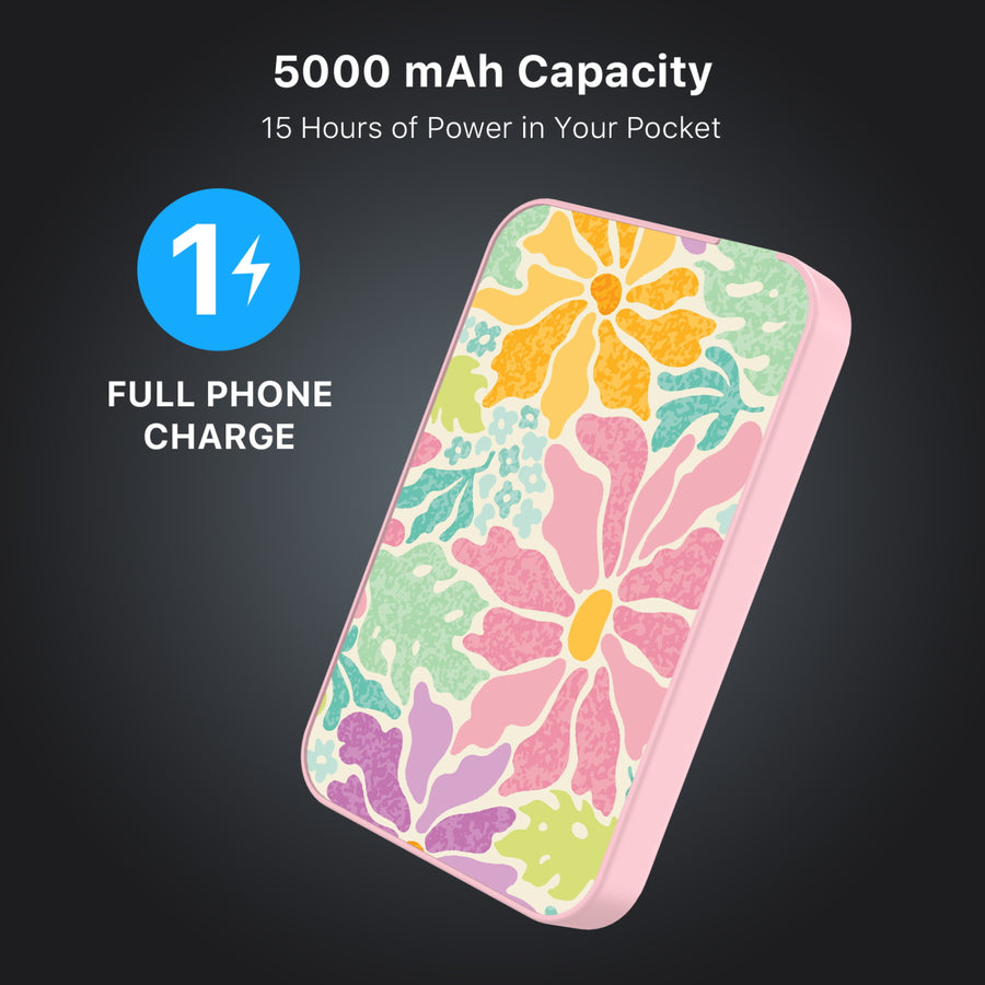 MyBat Design Lab 5000mAh Magnetic Wireless Power Bank - Pink – Tropical Paradise - MPBBAT133-PK-530-7.JPG