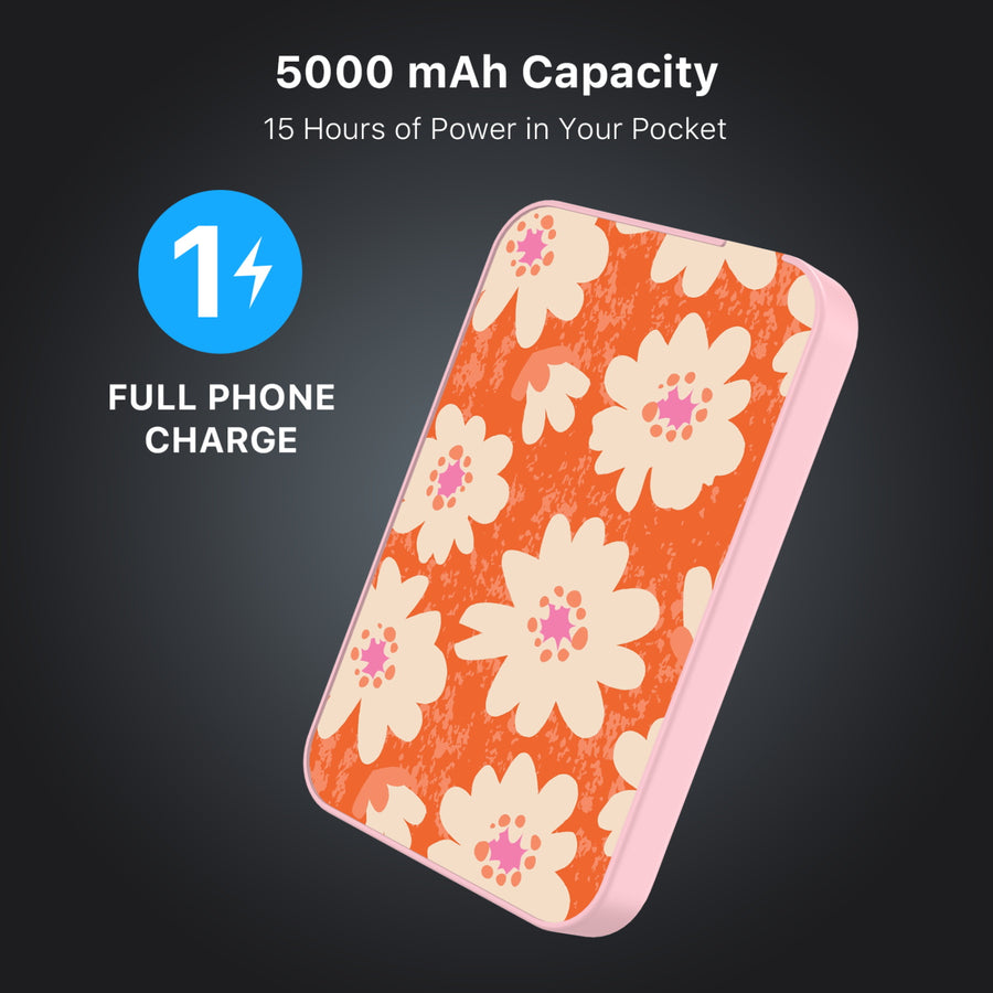 MyBat Design Lab 5000mAh Magnetic Wireless Power Bank - Pink – Sunset Hibiscus - MPBBAT133-PK-531-7.JPG