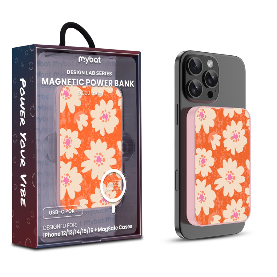 MyBat Design Lab 5000mAh Magnetic Wireless Power Bank - Pink – Sunset Hibiscus - MPBBAT133-PK-531.JPG