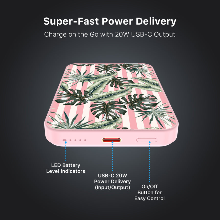 MyBat Design Lab 5000mAh Magnetic Wireless Power Bank - Pink – Palm Springs - MPBBAT133-PK-532-6.JPG