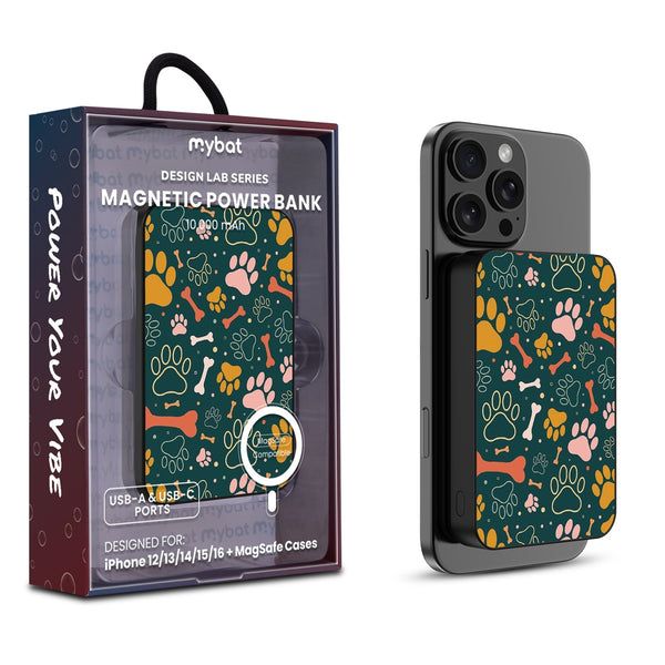 MyBat Design Lab 10000mAh Magnetic Wireless Power Bank - Black - Paw Prints & Bones - MPBBAT141-BK-003-1.jpg