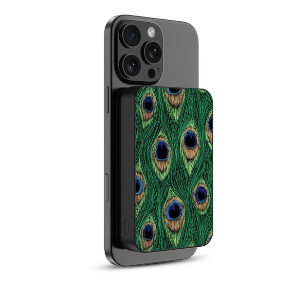 MyBat Design Lab 10000mAh Magnetic Wireless Power Bank - Black - Peacock Feathers - MPBBAT141-BK-018-2.jpg