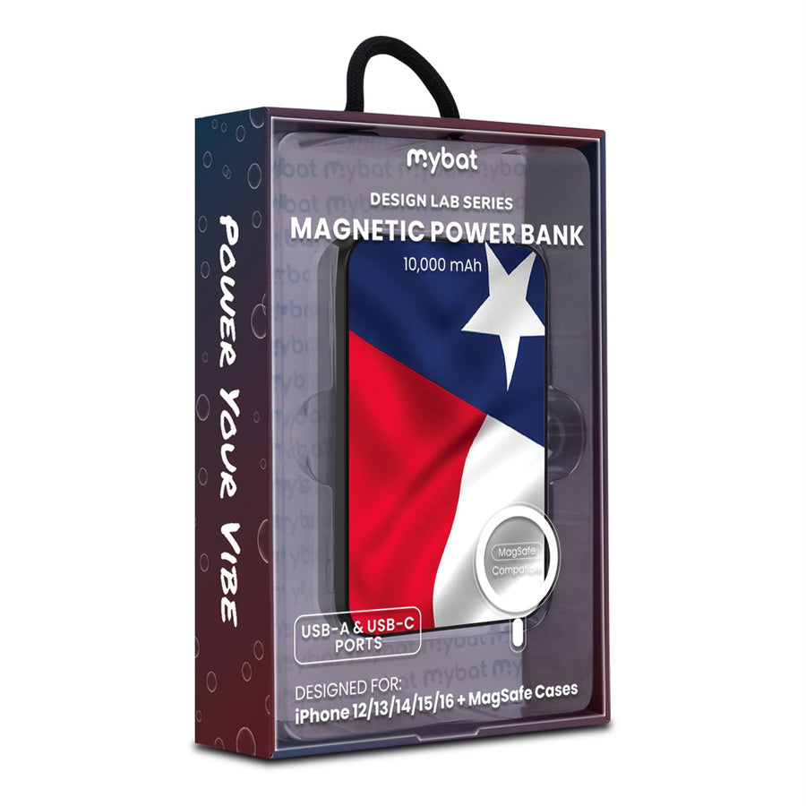 MyBat Design Lab 10000mAh Magnetic Wireless Power Bank - Black - Texas State Flag - MPBBAT141-BK-026-9.jpg