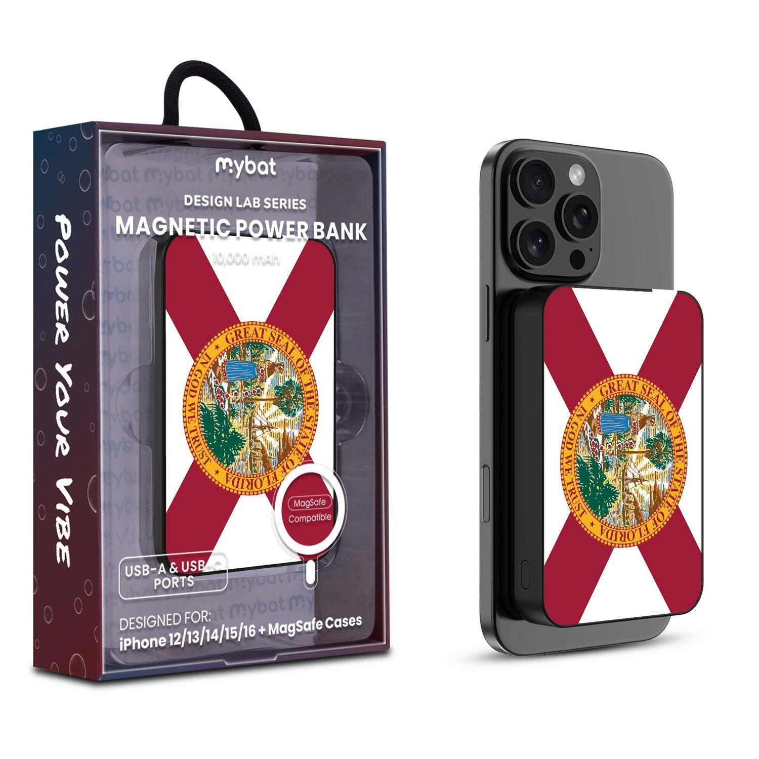 MyBat Design Lab 10000mAh Magnetic Wireless Power Bank - Black - Florida State Flag - MPBBAT141-BK-028-1.jpg