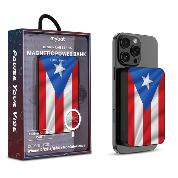MyBat Design Lab 10000mAh Magnetic Wireless Power Bank - Black - Puerto Rican Flag - MPBBAT141-BK-029-1.jpg