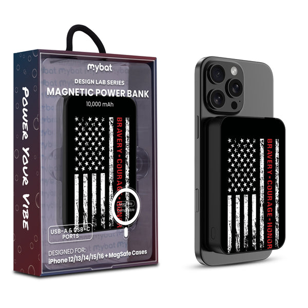 MyBat Design Lab 10000mAh Magnetic Wireless Power Bank - Black - Firefighter Flag - MPBBAT141-BK-041-1.jpg