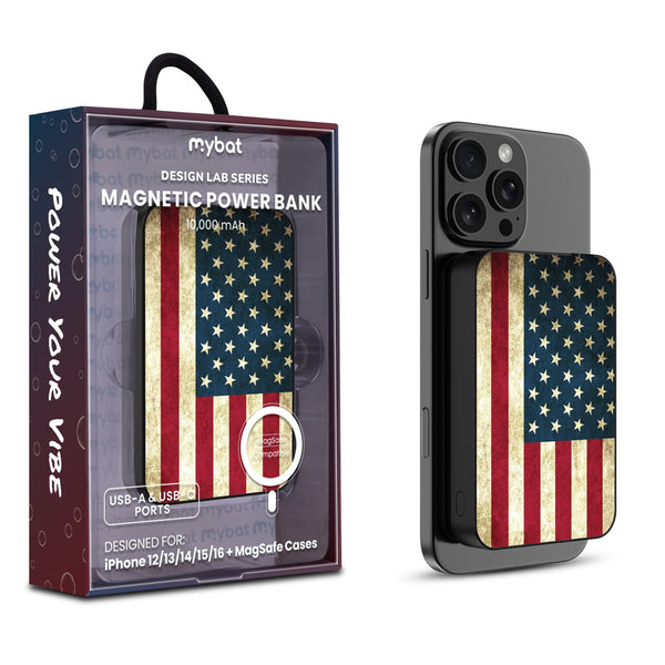 MyBat Design Lab 10000mAh Magnetic Wireless Power Bank - Black - American Flag - MPBBAT141-BK-043-1.jpg