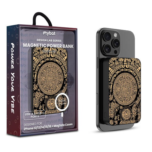 MyBat Design Lab 10000mAh Magnetic Wireless Power Bank - Black - Mayan Calendar - MPBBAT141-BK-052-1.jpg