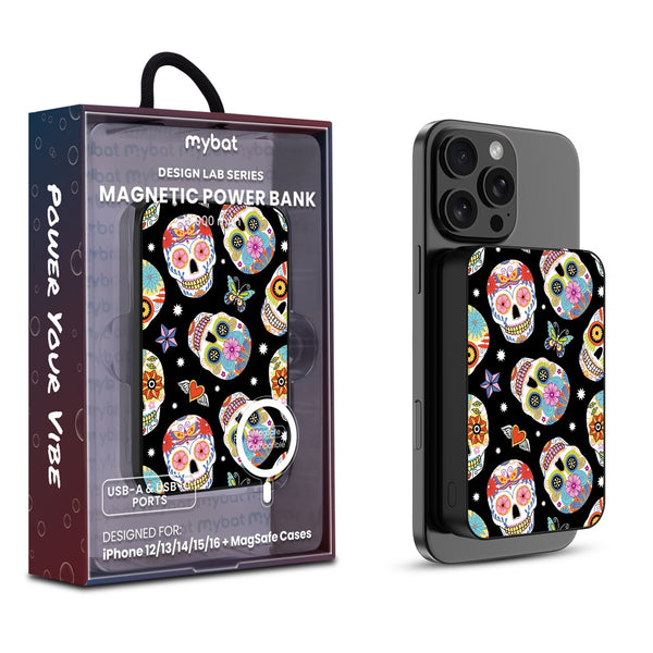 MyBat Design Lab 10000mAh Magnetic Wireless Power Bank - Black - Day of the Dead - MPBBAT141-BK-056-1.jpg