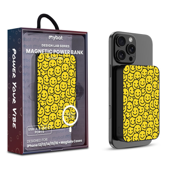 MyBat Design Lab 10000mAh Magnetic Wireless Power Bank - Black - Smiley Faces - MPBBAT141-BK-097-1.jpg