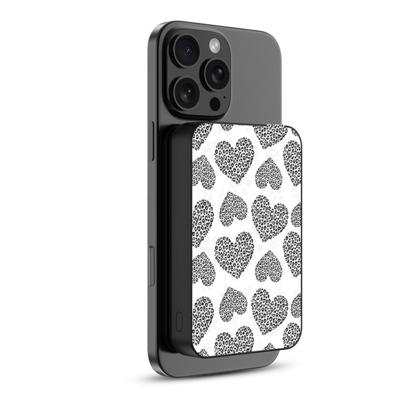 MyBat Design Lab 10000mAh Magnetic Wireless Power Bank - Black - Leopard Print Hearts - MPBBAT141-BK-098-2.jpg