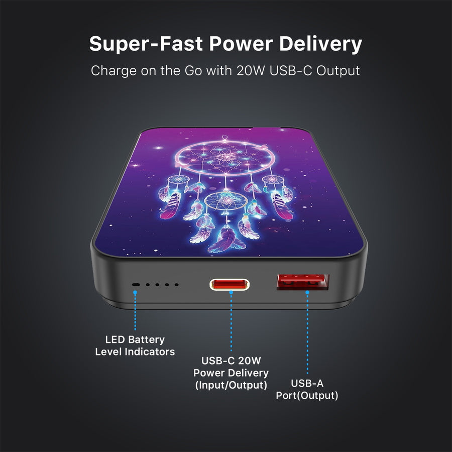 MyBat Design Lab 10000mAh Magnetic Wireless Power Bank - Black - Neon Dreamcatcher - MPBBAT141-BK-114-7.jpg