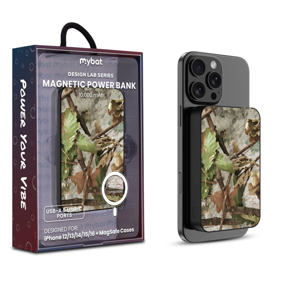 MyBat Design Lab 10000mAh Magnetic Wireless Power Bank - Black - Forest Camouflage