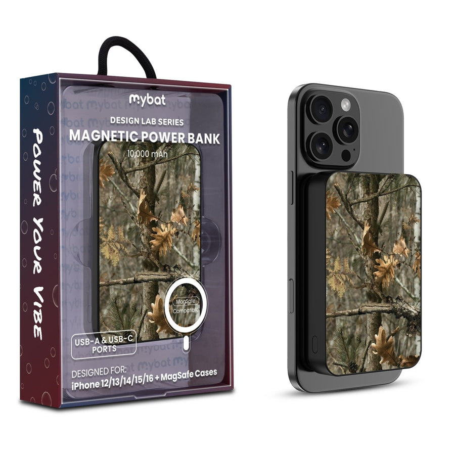 MyBat Design Lab 10000mAh Magnetic Wireless Power Bank - Black - Real Tree Camouflage