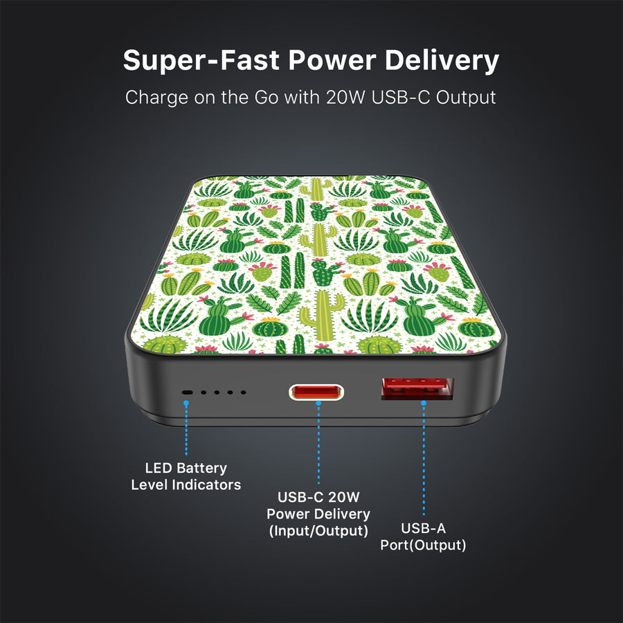 MyBat Design Lab 10000mAh Magnetic Wireless Power Bank - Black - Succulents - MPBBAT141-BK-123-7.jpg