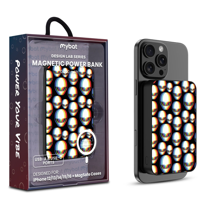 MyBat Design Lab 10000mAh Magnetic Wireless Power Bank - Black - Extraterrestrial