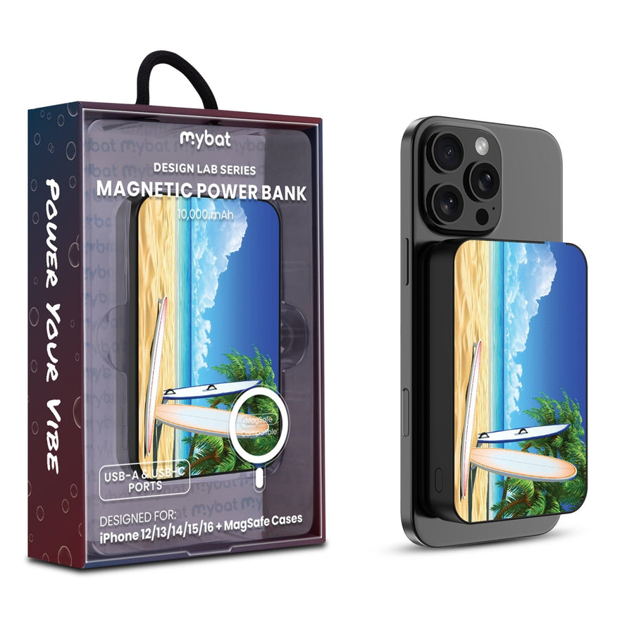 MyBat Design Lab 10000mAh Magnetic Wireless Power Bank - Black - Surf's Up