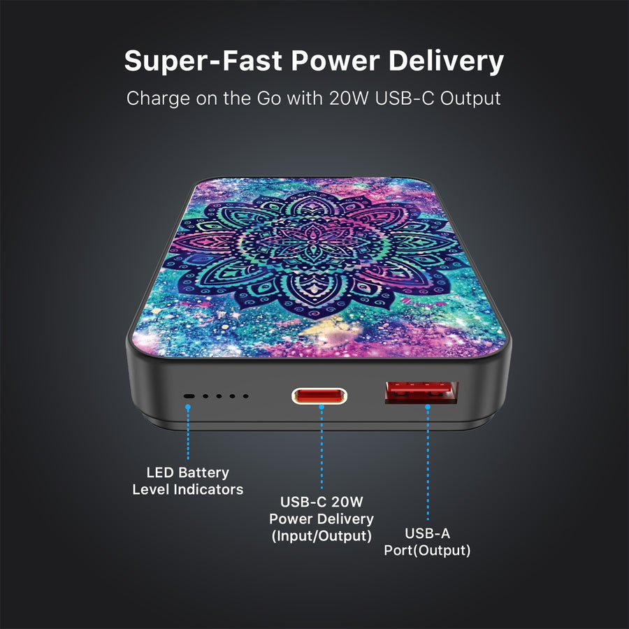 MyBat Design Lab 10000mAh Magnetic Wireless Power Bank - Black - Cosmic Mandala - MPBBAT141-BK-165-7.jpg