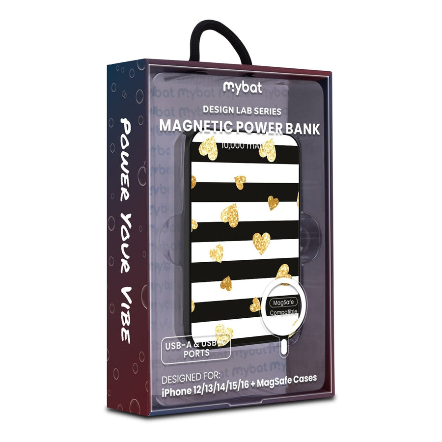 MyBat Design Lab 10000mAh Magnetic Wireless Power Bank - Black - Heart of Gold