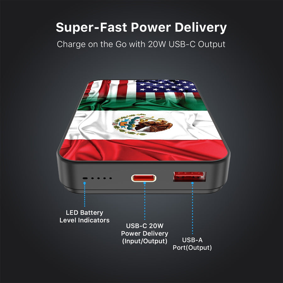MyBat Design Lab 10000mAh Magnetic Wireless Power Bank - Black - Mexican-American Flag - MPBBAT141-BK-168-7.jpg