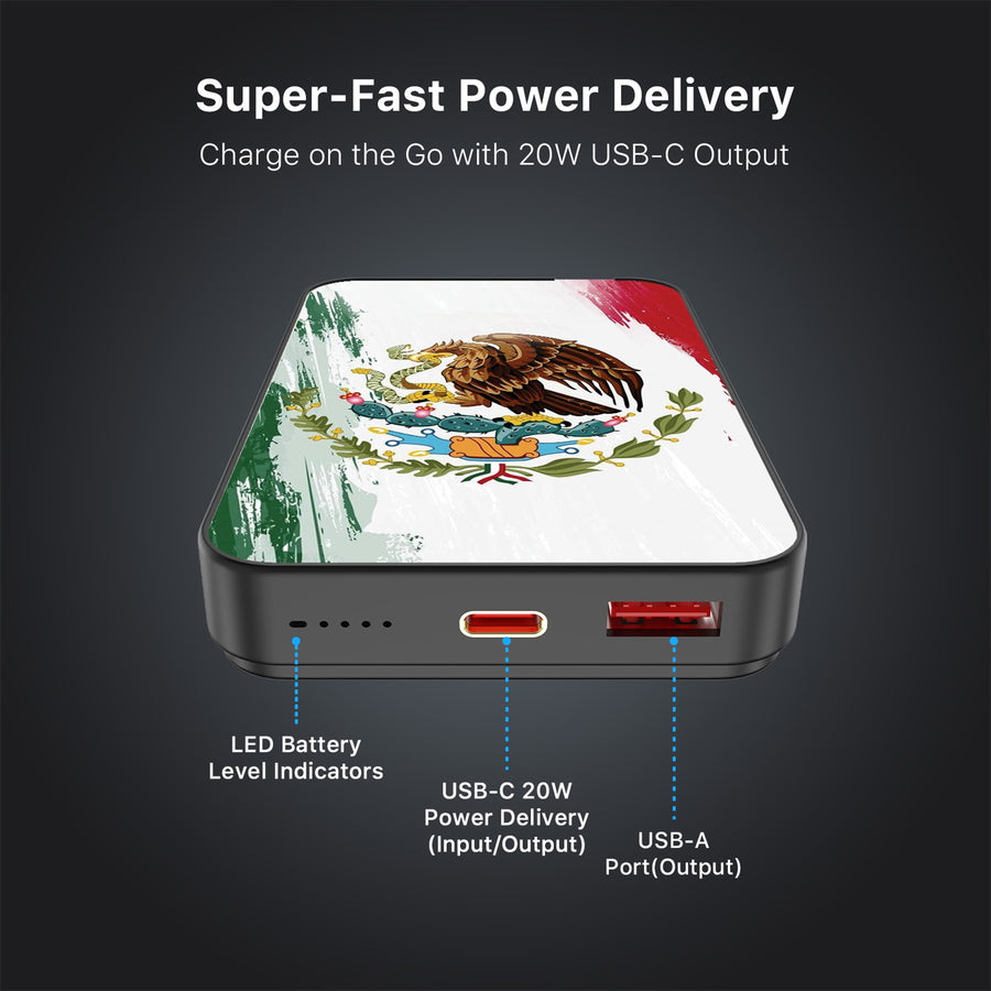 MyBat Design Lab 10000mAh Magnetic Wireless Power Bank - Black - Bandera de México - MPBBAT141-BK-174-7.jpg