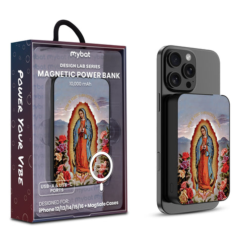 MyBat Design Lab 10000mAh Magnetic Wireless Power Bank - Black - Our Lady Guadalupe - MPBBAT141-BK-178-1.jpg